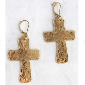 Crave Hammered Goldtone Crosses